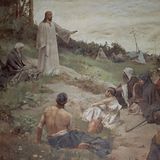 Jesus hält die Bergpredigt