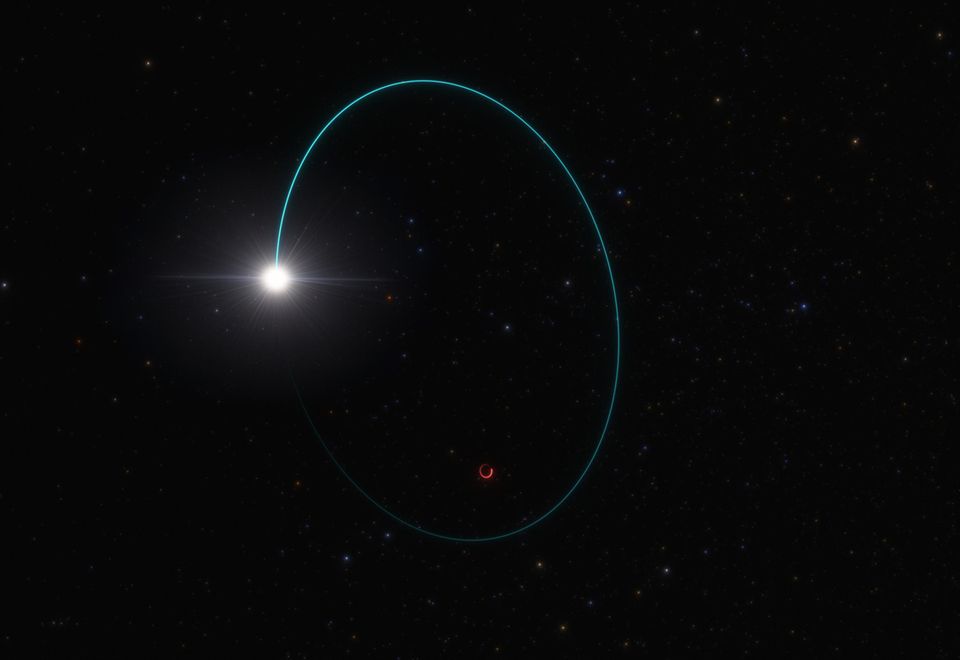 Künstlerische Darstellung von Gaia BH3 und seinem Begleitstern