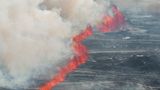 Erdriss eines Vulkanausbruch auf Island