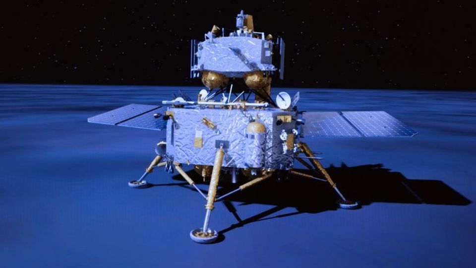 Videoanimation: So in etwa sah es aus, als die chinesische Sonde auf dem Mond landete. Foto: Jin Liwang/Xinhua/dpa