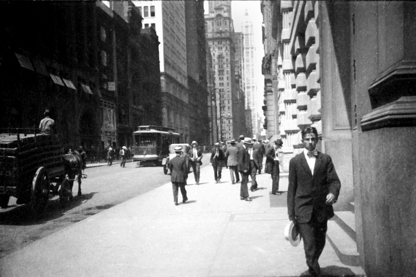 Eine Straßenszene in New York, 1914