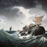 Ölbild von einer Waljagd aus dem Jahr 1835