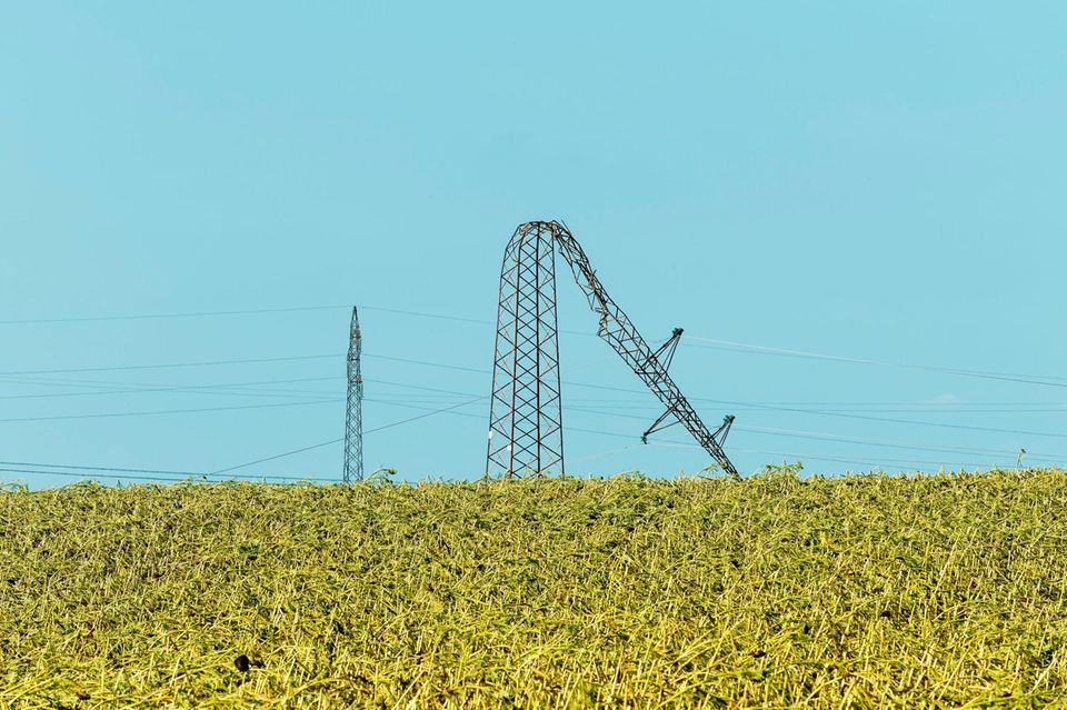 Ein umgekippter Strommast