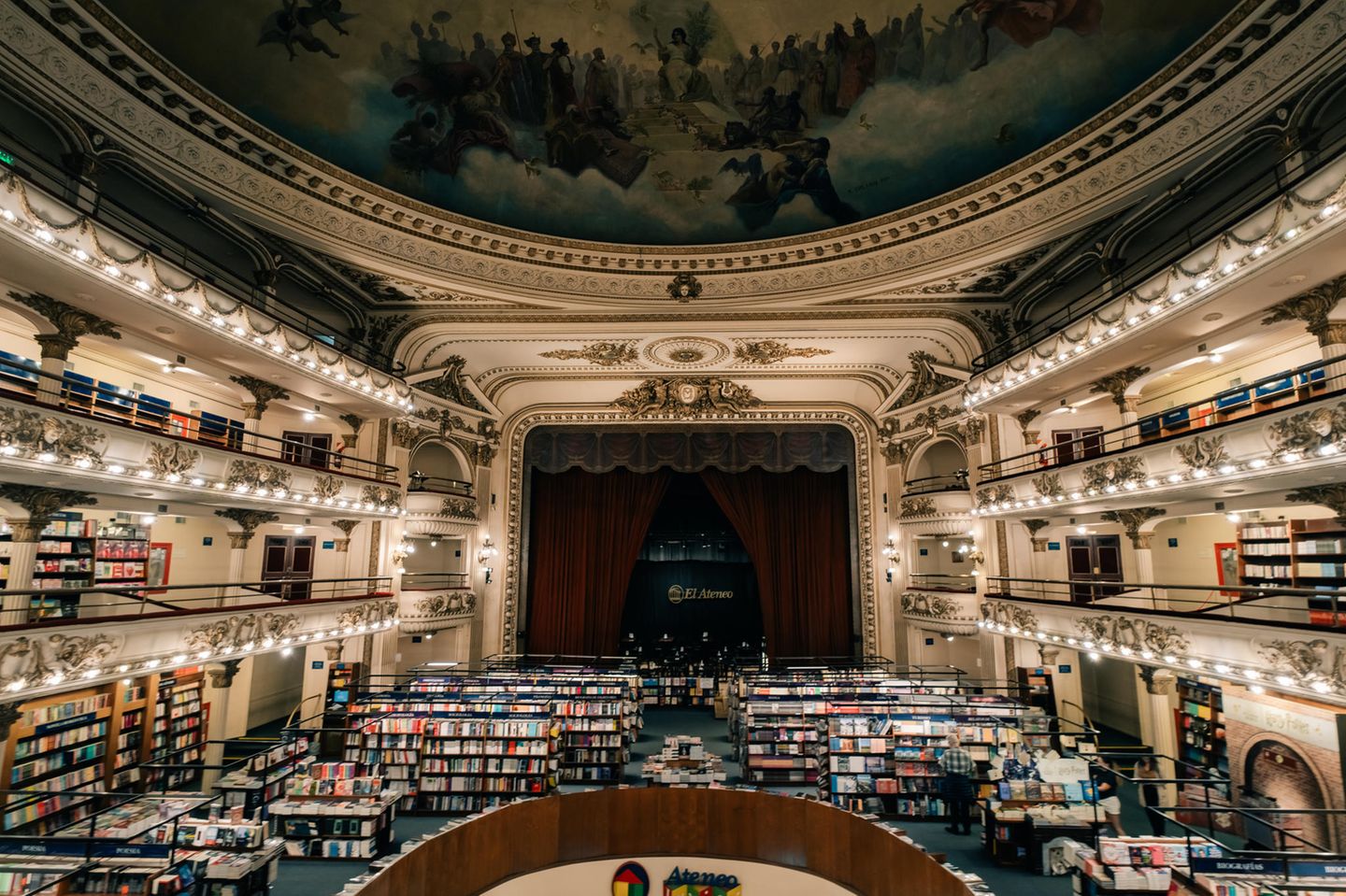 Buenos Aires, Argentina - sep 2th 2023 The famous El Ateneo Grand Splendid, a bookshop set