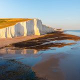 Ein Kalkfelsen im abendlichen Licht