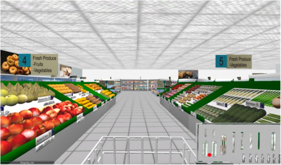 Ansicht eines virtuellen Supermarktes Ansicht eines virtuellen Supermarktes