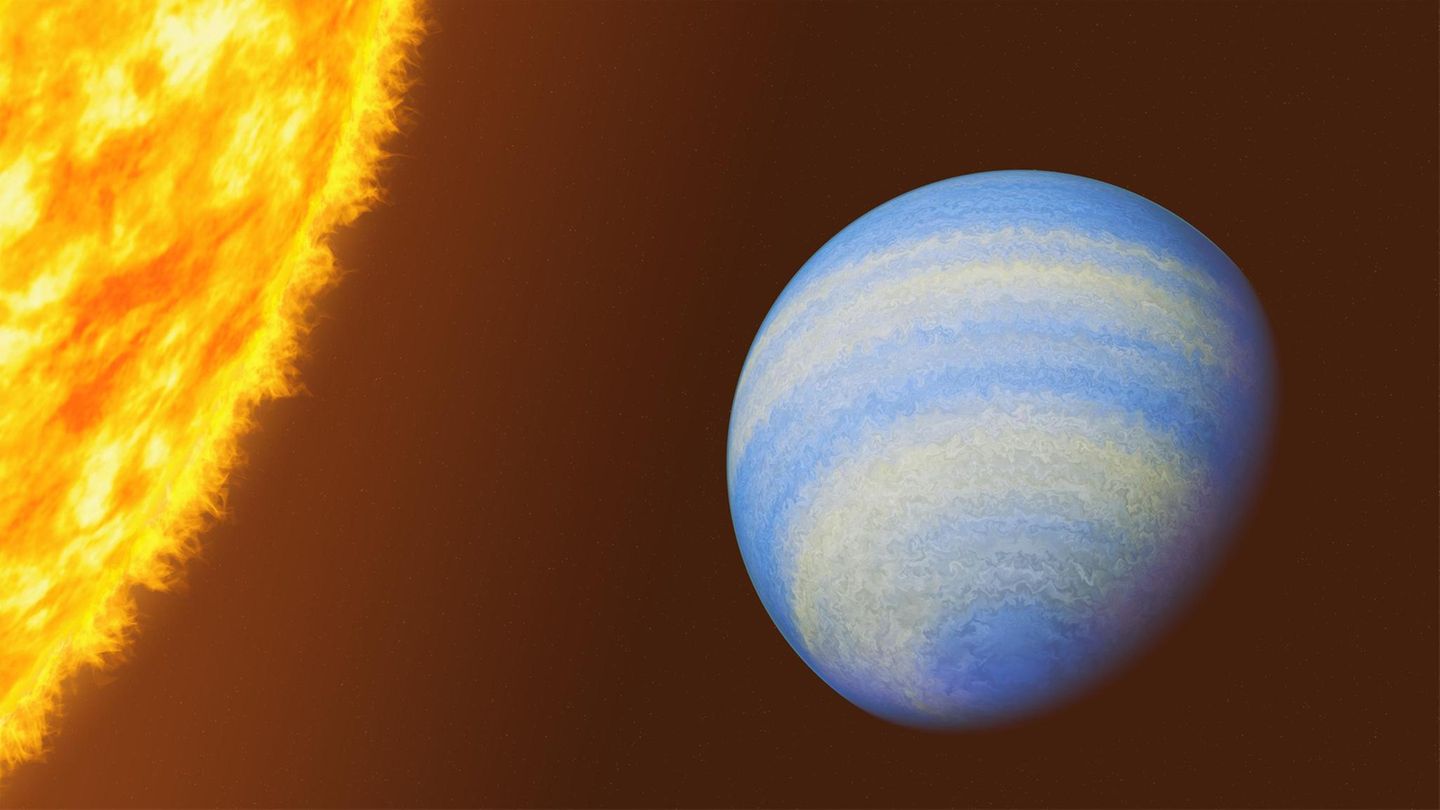Blauer Exoplanet kreist um Stern