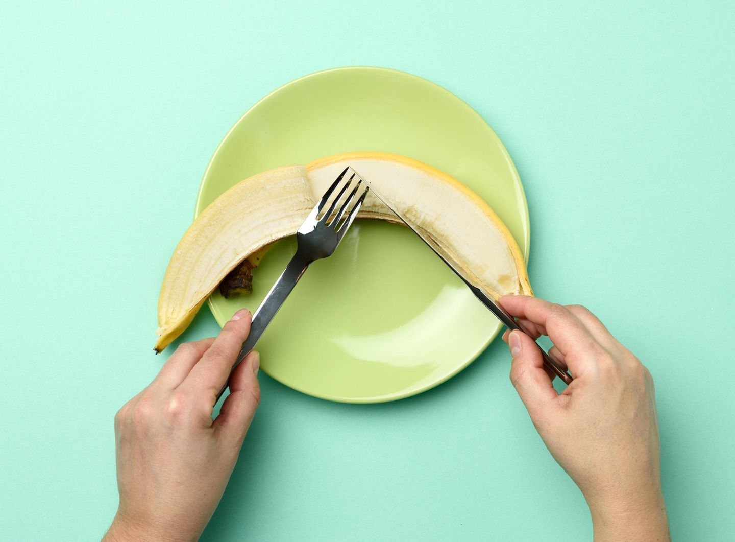 Banane auf eine Essteller