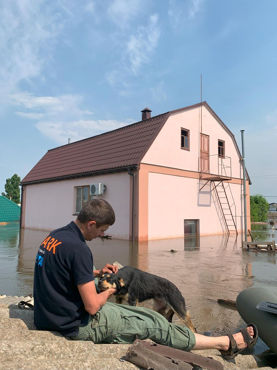 Nach der Sprengung des Kachowka-Staudamms im Juli 2023: Kontakt zu verängstigten oder traumatisierten Tiere aufzunehmen erfordert viel Feingefühl