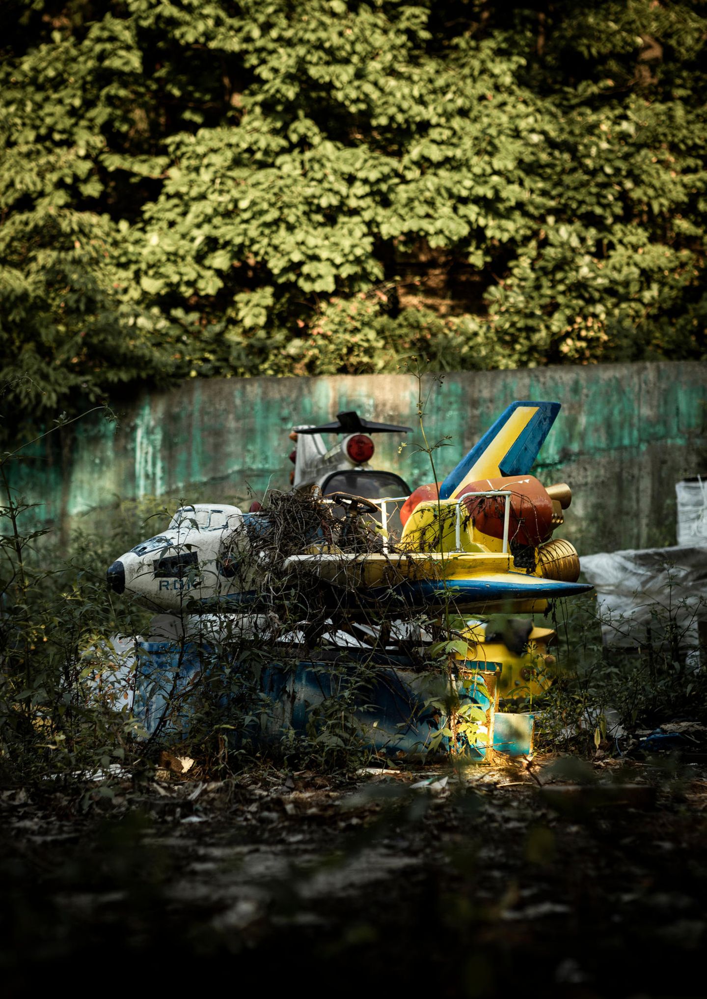 kaputte Flugzeugattraktion im Yongma Land, Seoul, Südkorea