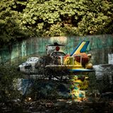 kaputte Flugzeugattraktion im Yongma Land, Seoul, Südkorea