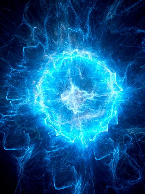 Computerillustration eines blauen Kugelblitzes