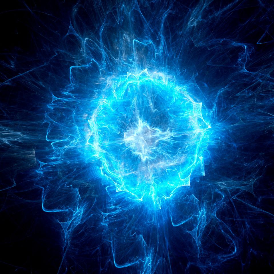 Computerillustration eines blauen Kugelblitzes