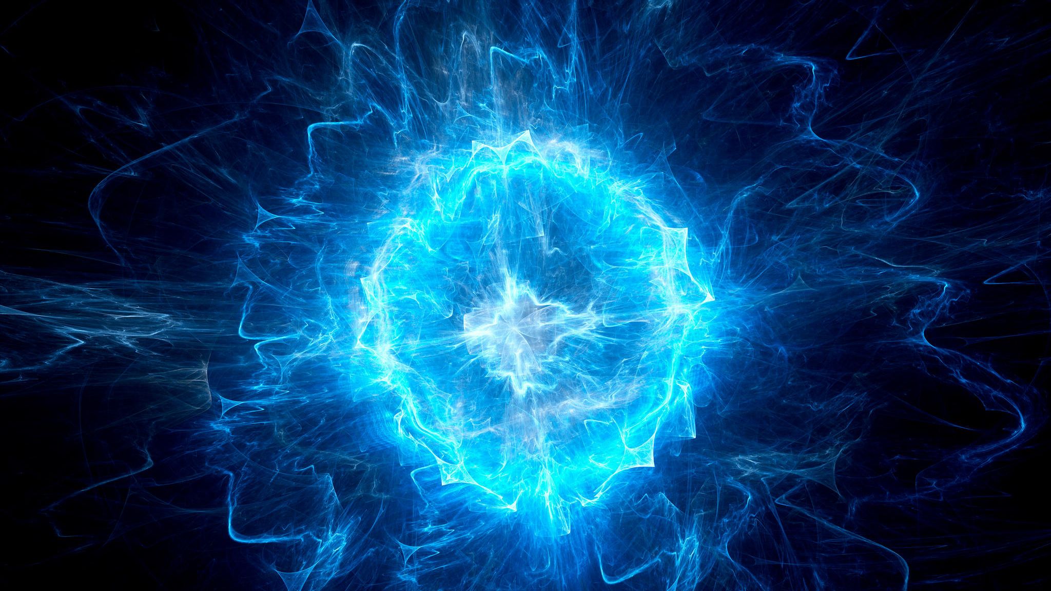 Computerillustration eines blauen Kugelblitzes