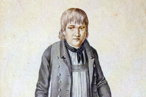 Die berühmte Federzeichnung entstand nach einer Radierung Friedrich Fleischmanns von 1828 – jenem Jahr, als Kaspar Hauser erstmals in Nürnberg auftauchte