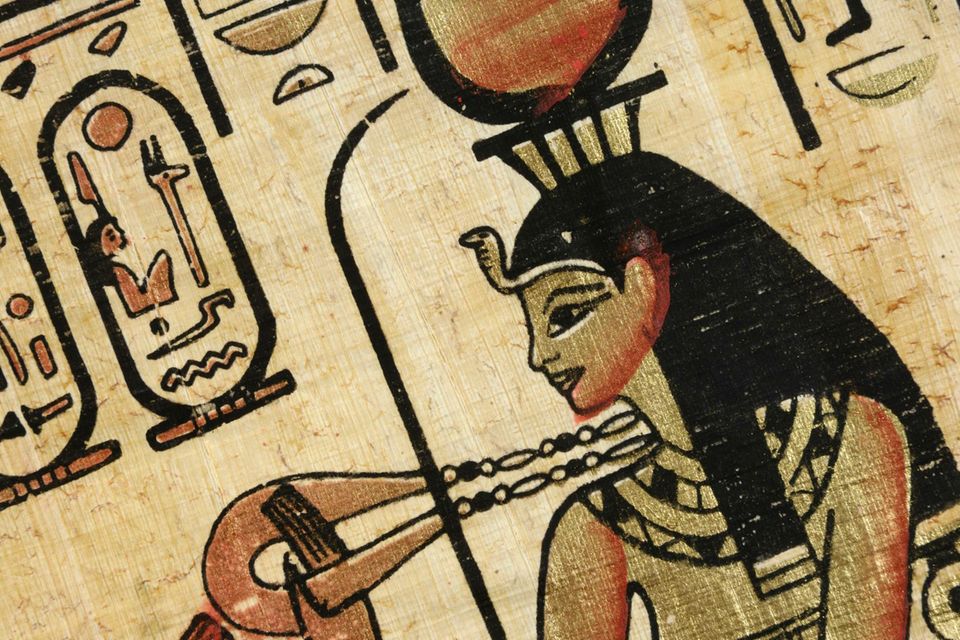 Illustration auf Papyrus von Cleopatra