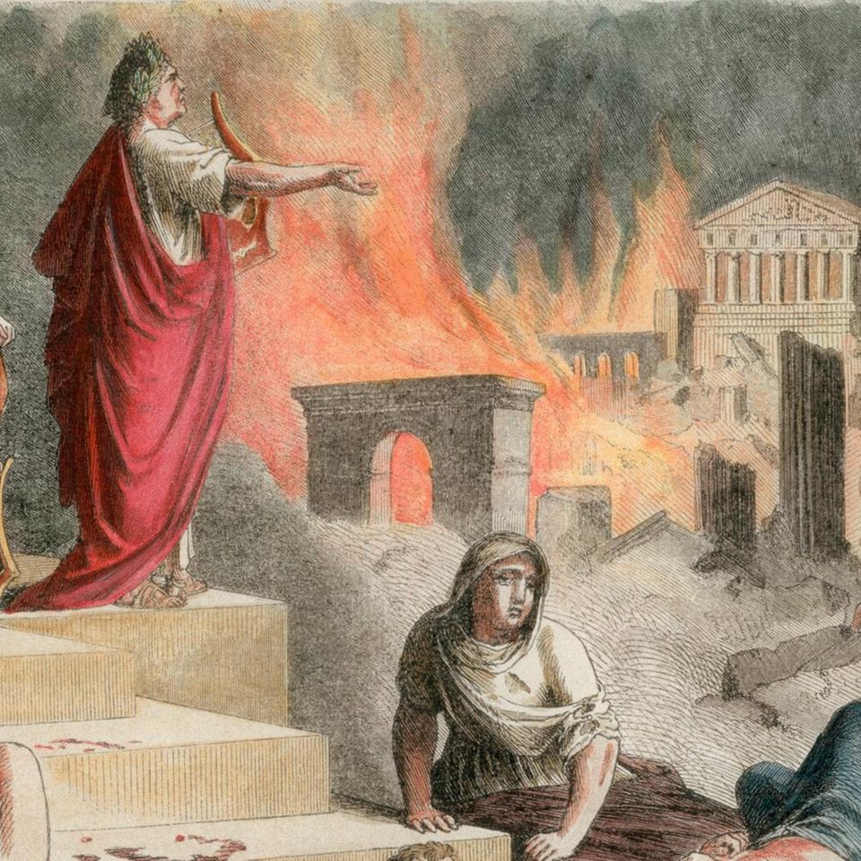 Nero besingt das brennende Rom