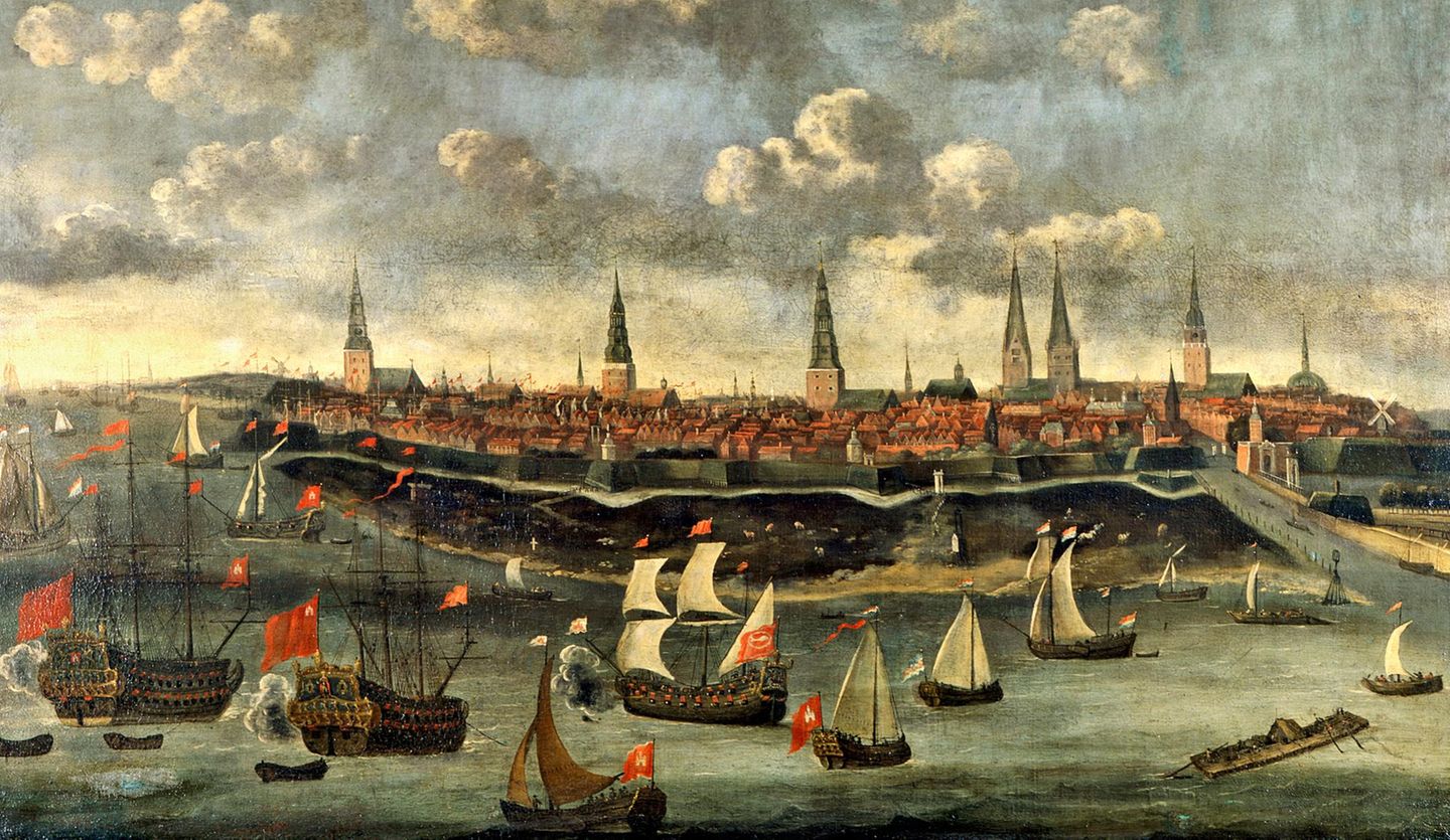 Gemälde von der Elbe/Hamburg