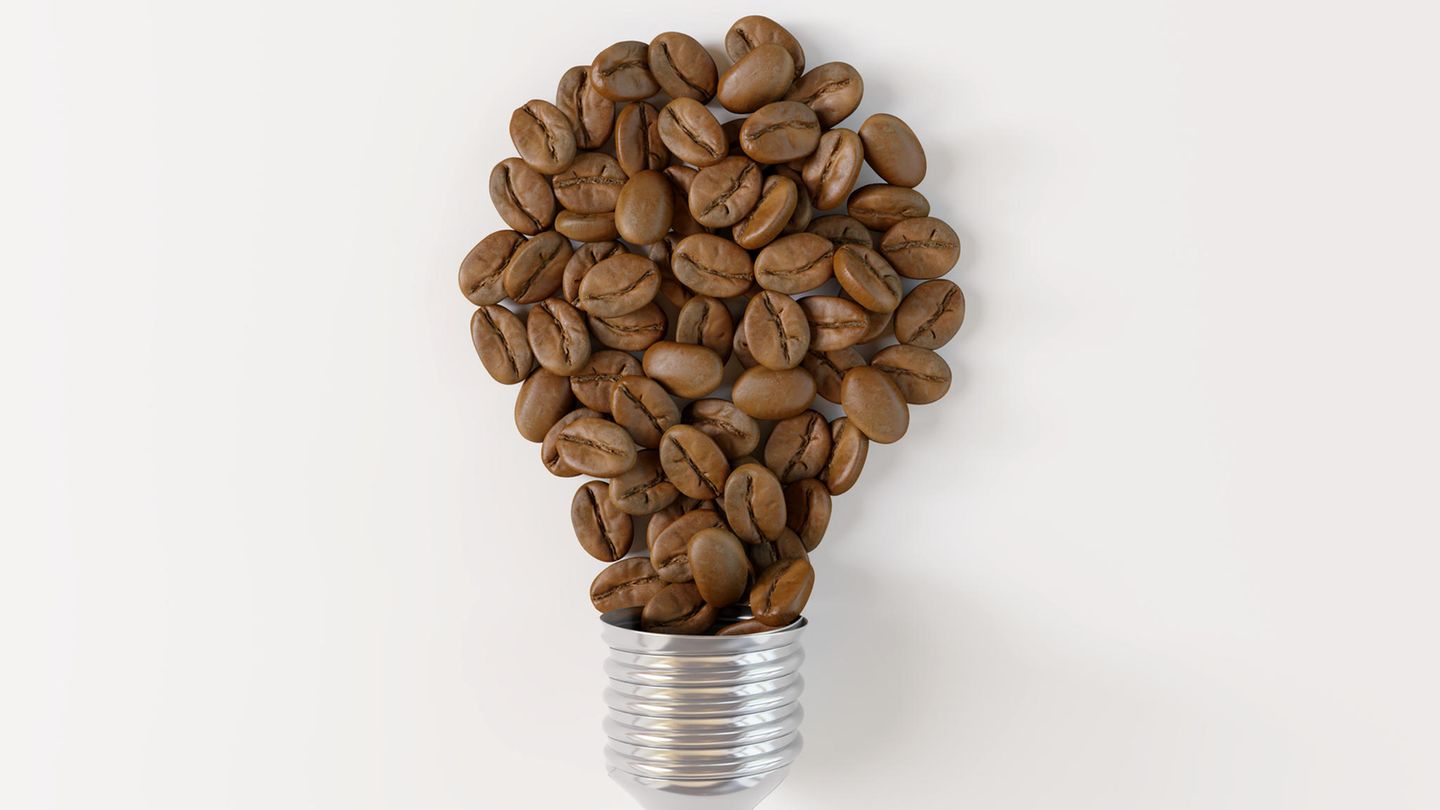 Glühbirne aus Kaffeebohnen