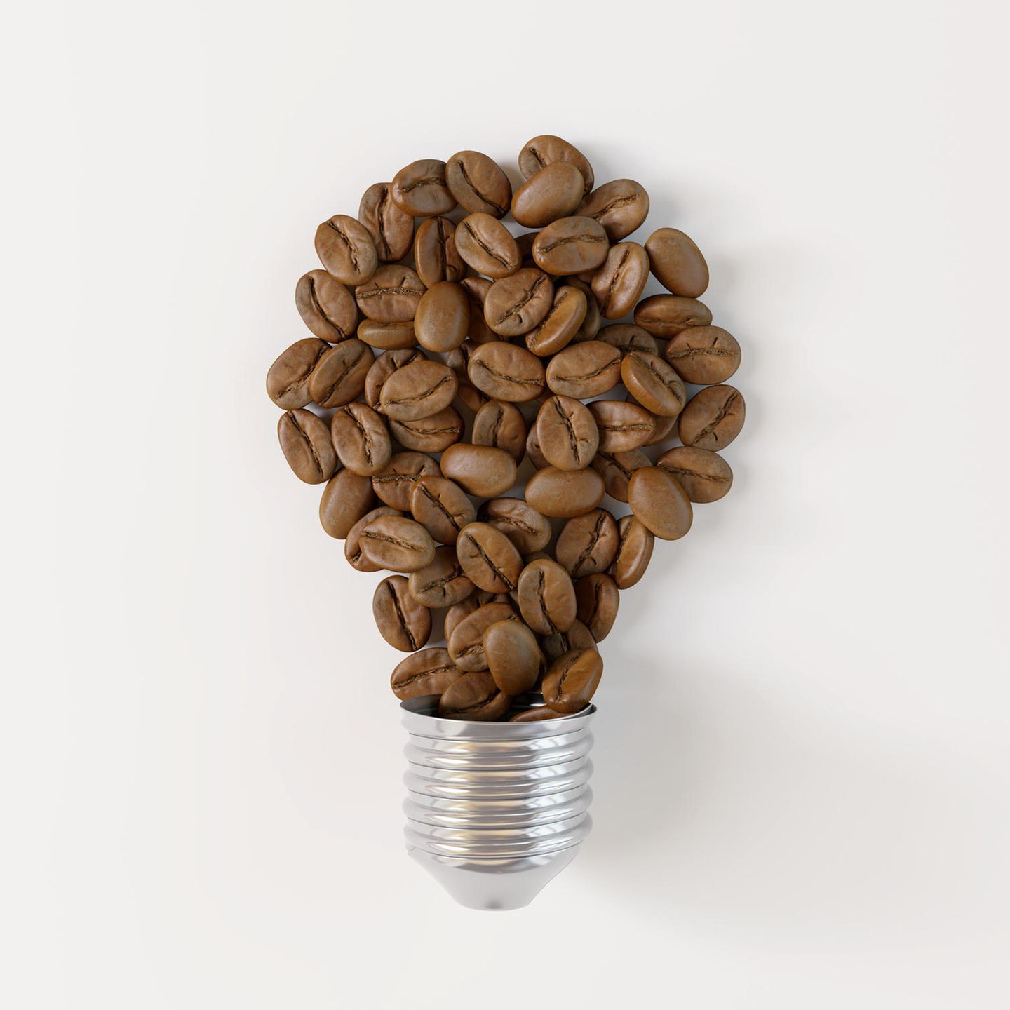 Glühbirne aus Kaffeebohnen