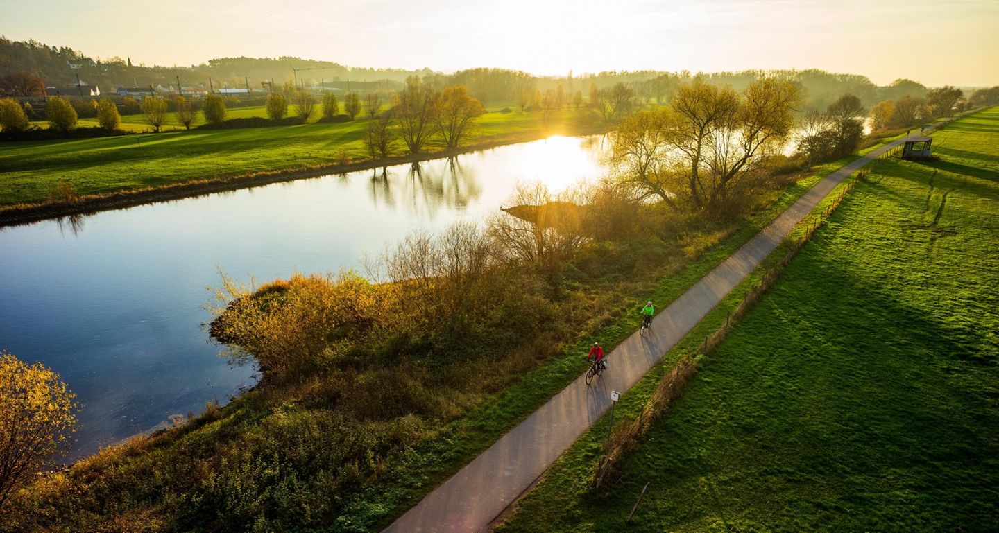 Beliebtester Radweg: Weser-Radweg Weser-Radweg Porta Westfalica