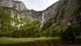 Germany, Bavaria, Berchtesgaden, Roethbach Waterfall, Lake Obersee