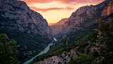 Sonnenuntergang über den Schluchten von Verdonschlucht