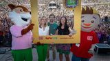 Natürlich gab es auch Fotos mit Euch, Oli (dem Maskottchen der Deutschen Bahn), Fuchs Lu, Tobi Krell, Nicole von der Deutschen Bahn (rechts) und GEOlino-Redakteurin Verena.     
