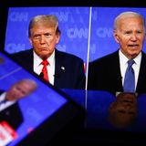 Joe Biden und Donald Trump im Fernsehen