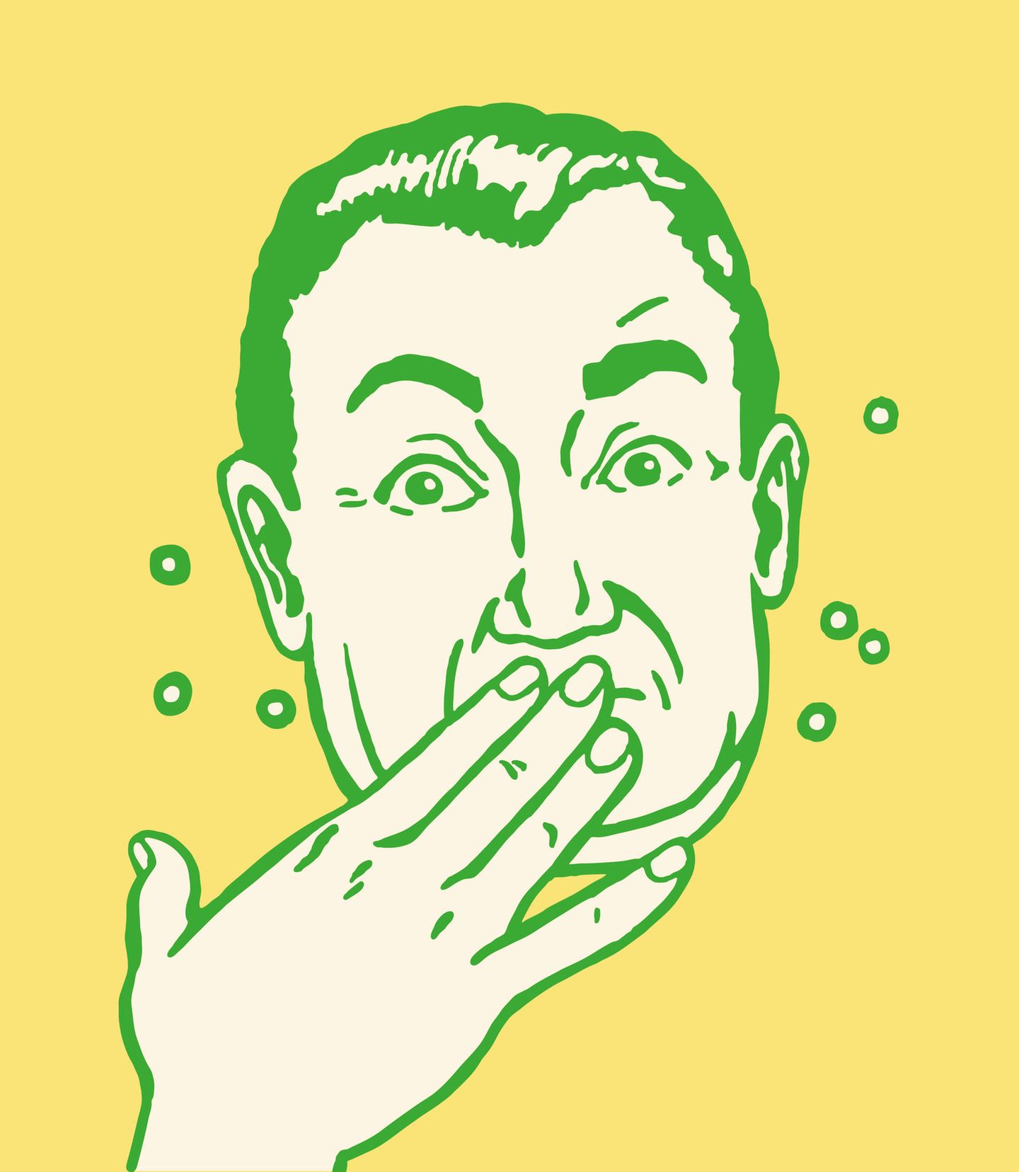 Illustration rülpsender Mann