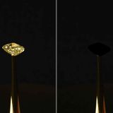 Diamanten auf einer Halterung, gelblich und tiefschwarz