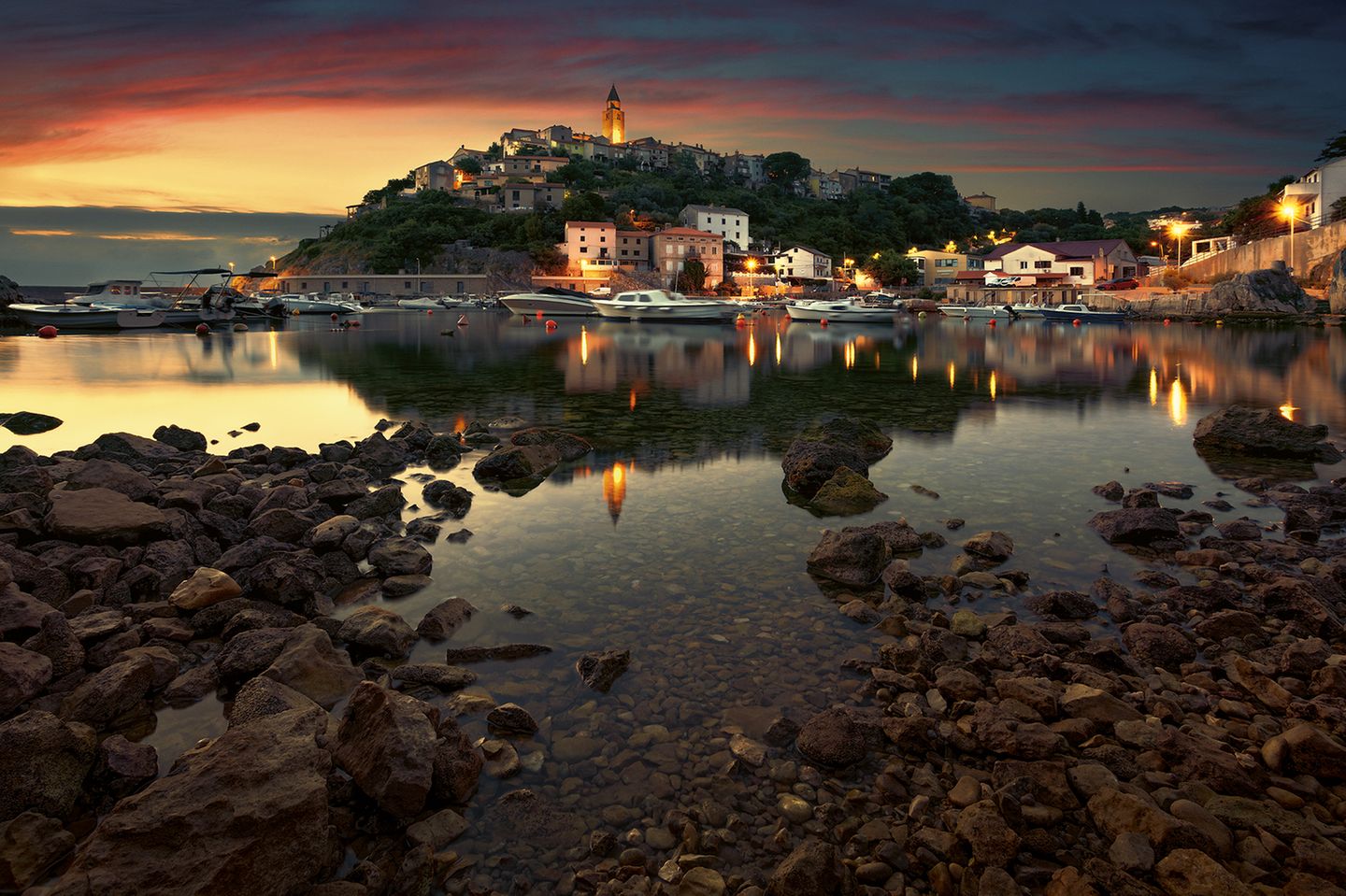 Abendstimmung, Vrbnik, Kroatien