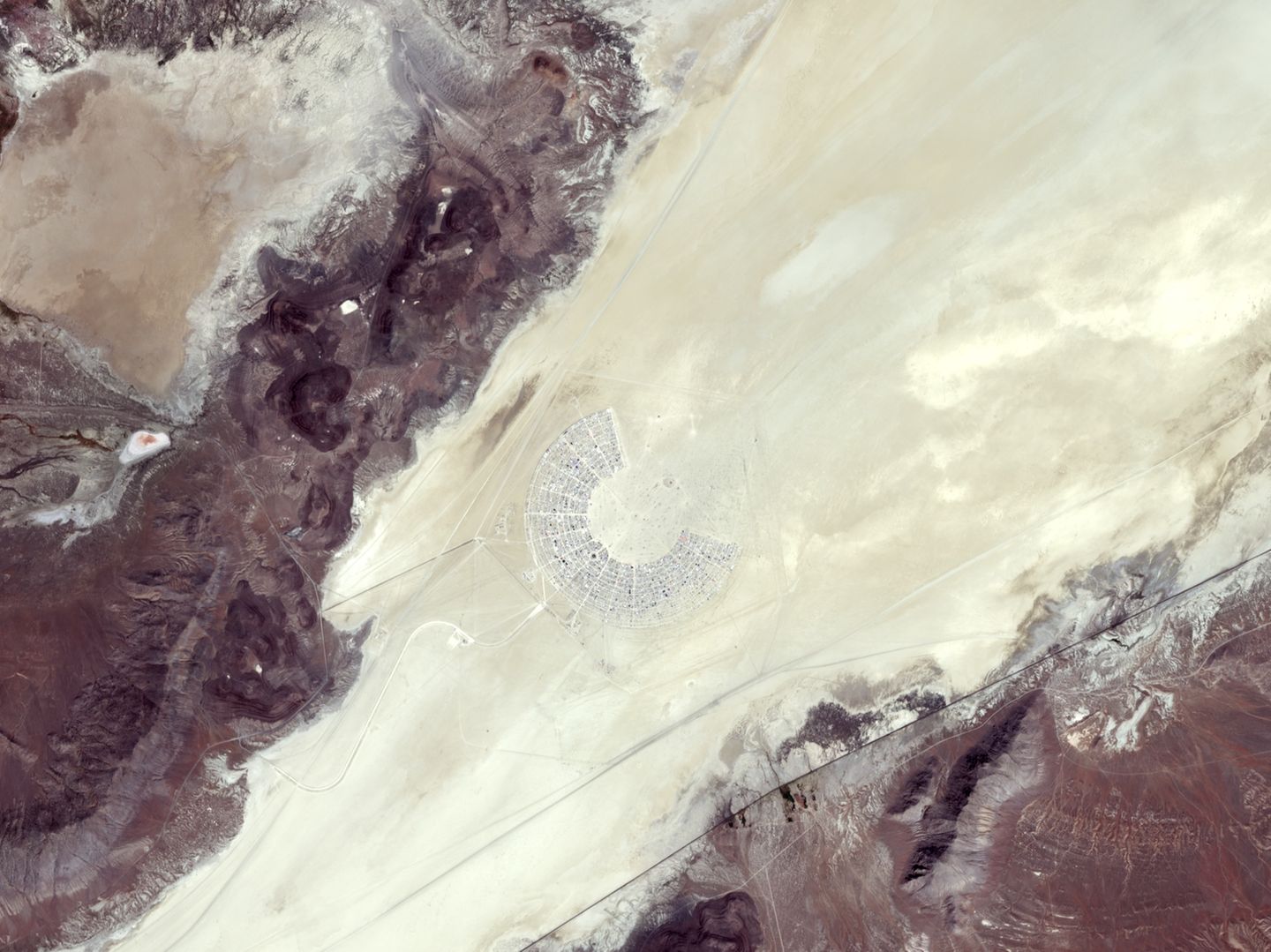 Burning Man Festival, Nevada Satellitenaufnahme vom Burning Man Festival
