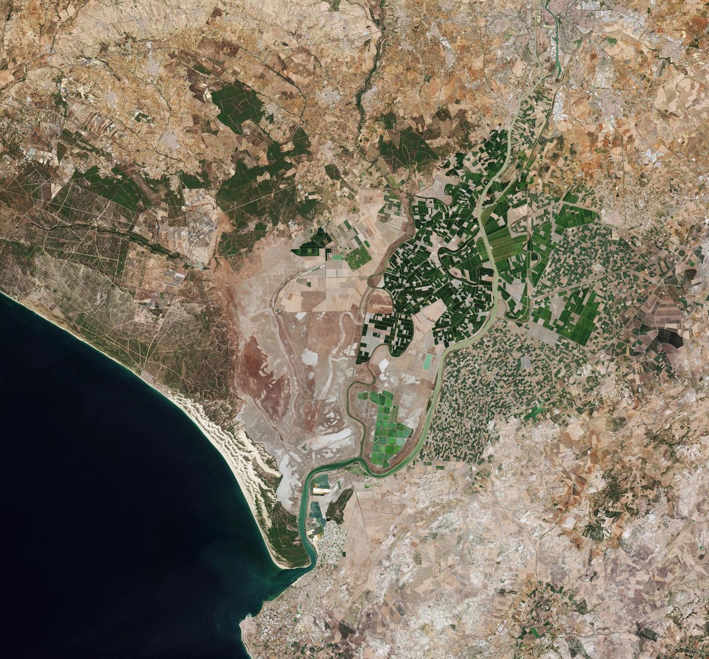 Sevilla und Umgebung, Spanien Satellitenaufnahme von Sevilla