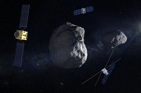 Mit der Mission "Hera" soll erfasst werden, was der Einschlag einer Sonde der US-Raumfahrtagentur Nasa auf Dimorphos, dem kleineren Teil eines Doppel-Asteroiden, angerichtet hat