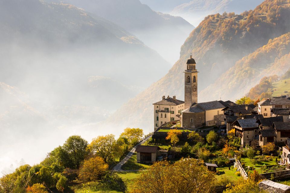 Soglio in der Schweiz
