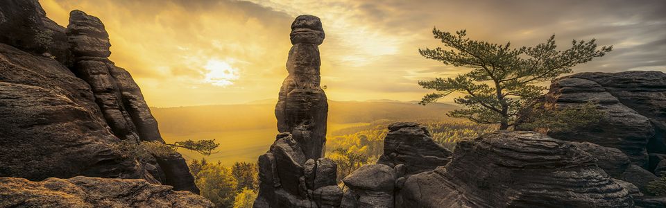 Felsen in der Sächsischen Schweiz, Deutschland - [GEO]