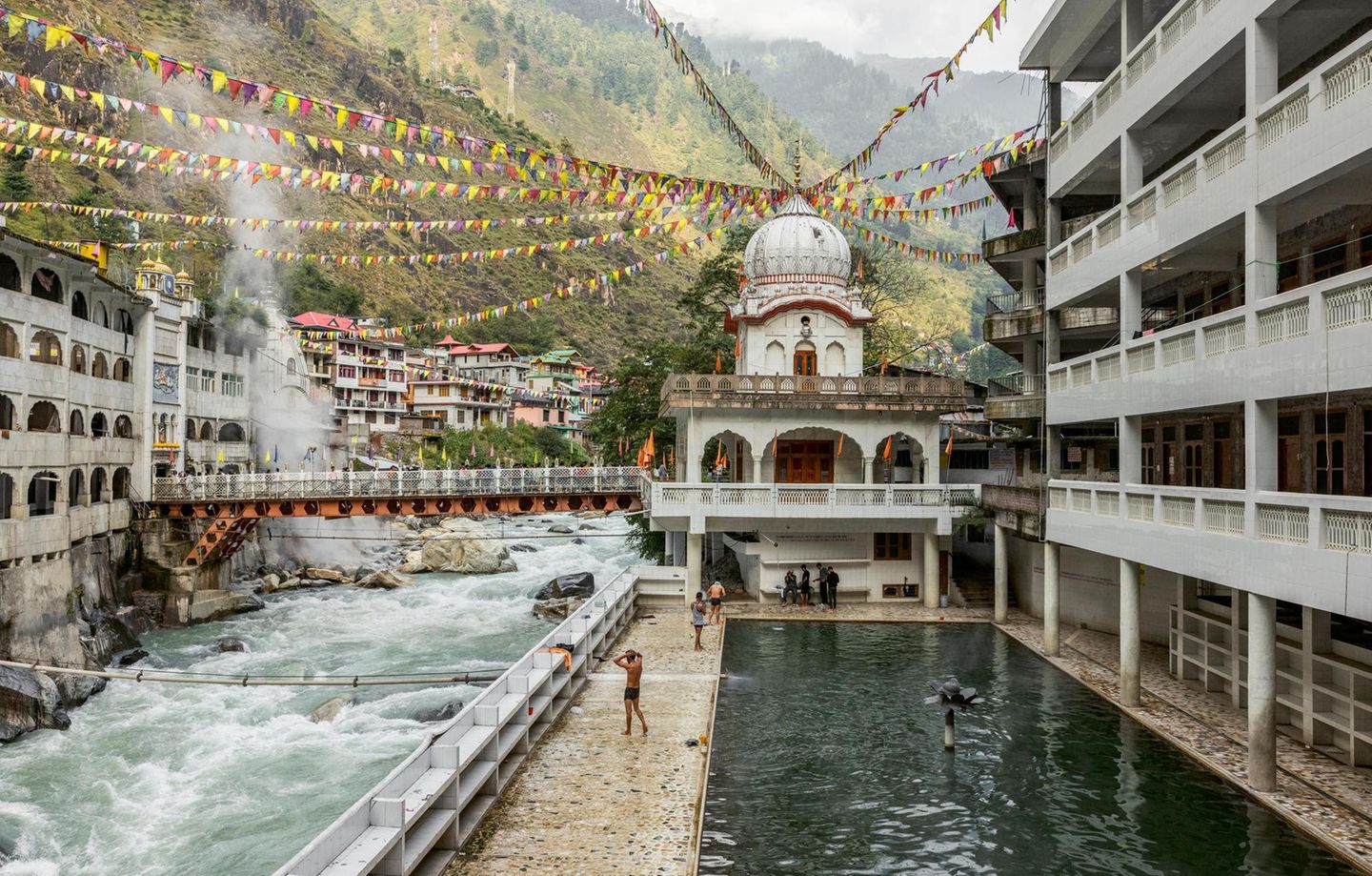 Thermalbäder in Manikaran in Himachal Pradesh, Indien