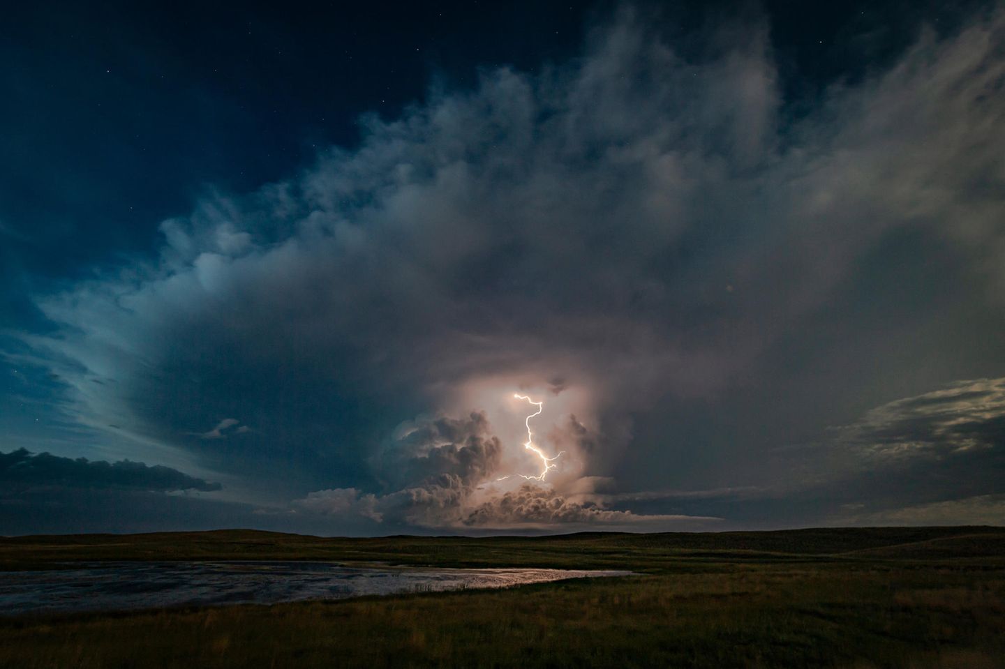 Gewitter über den Nebraska Sandhills, USA