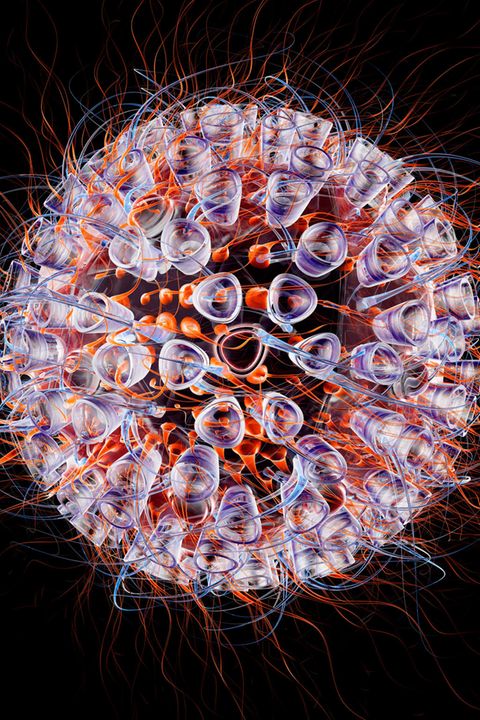 Computer-Illustration eine HI-Virus, 3 D Rendering.