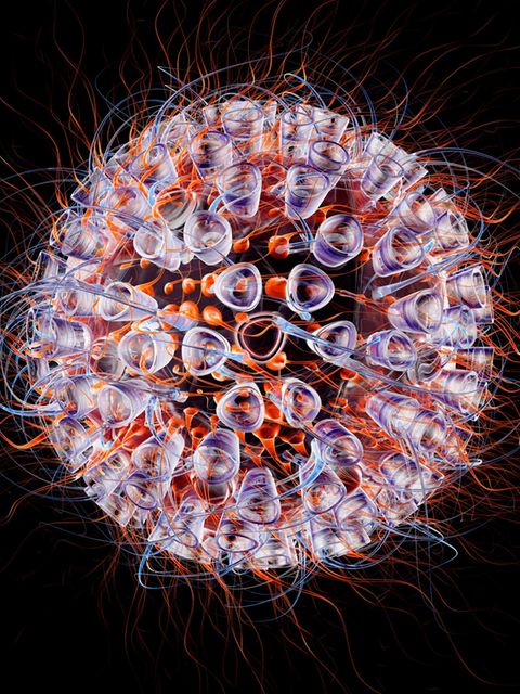 Computer-Illustration eine HI-Virus, 3 D Rendering.