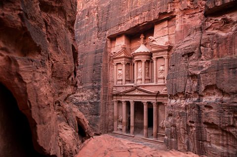 Nahaufnahme von Tempel in Petra