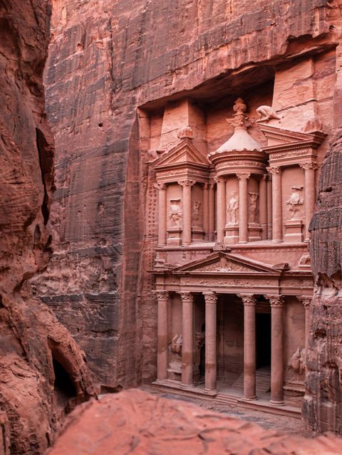 Nahaufnahme von Tempel in Petra
