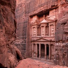 Nahaufnahme von Tempel in Petra