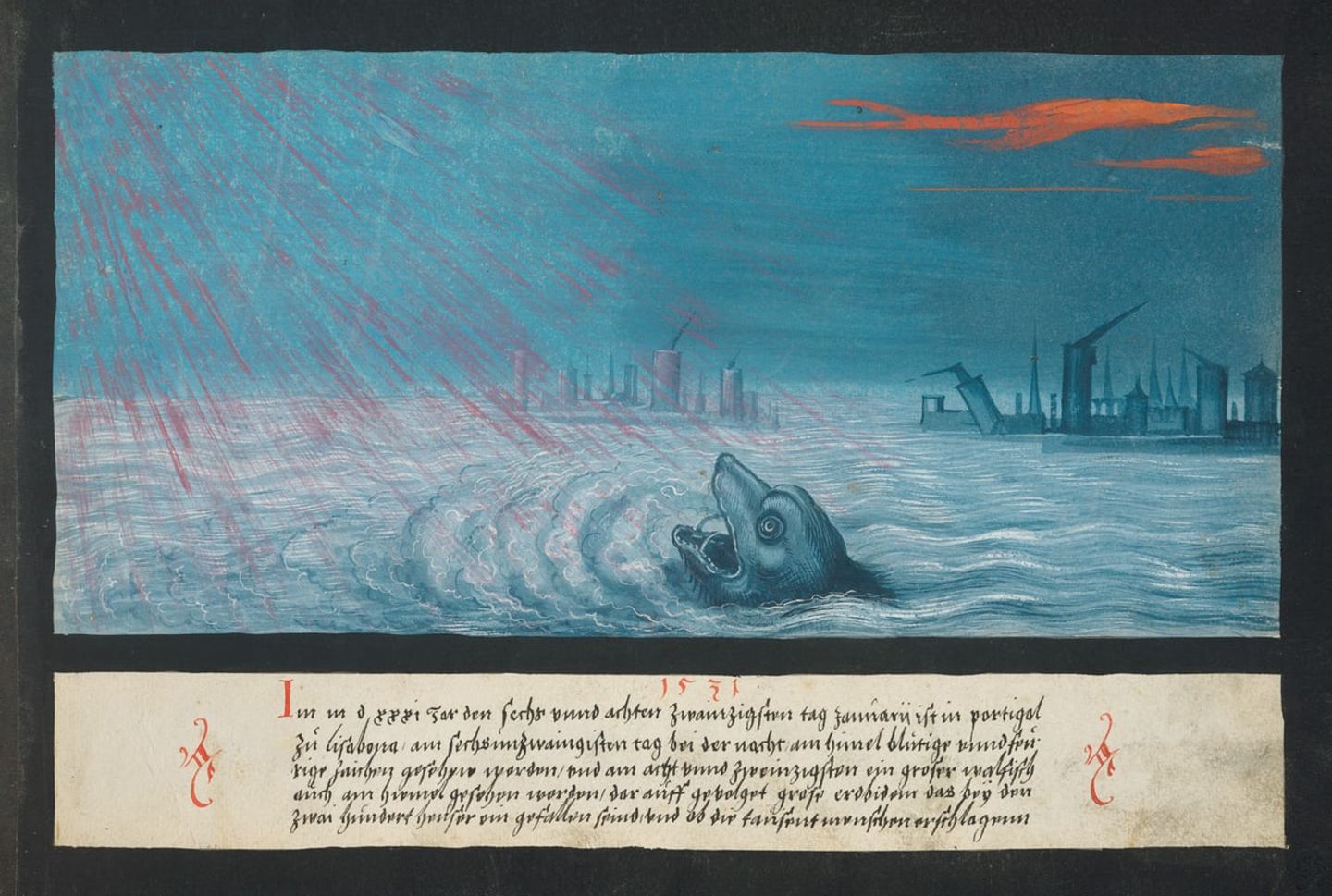 Ungeheuer taucht aus dem Meer auf