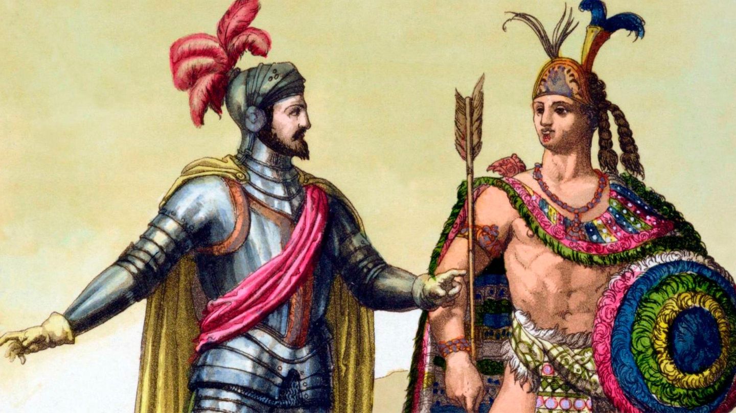 Hernán Cortés und Montezuma