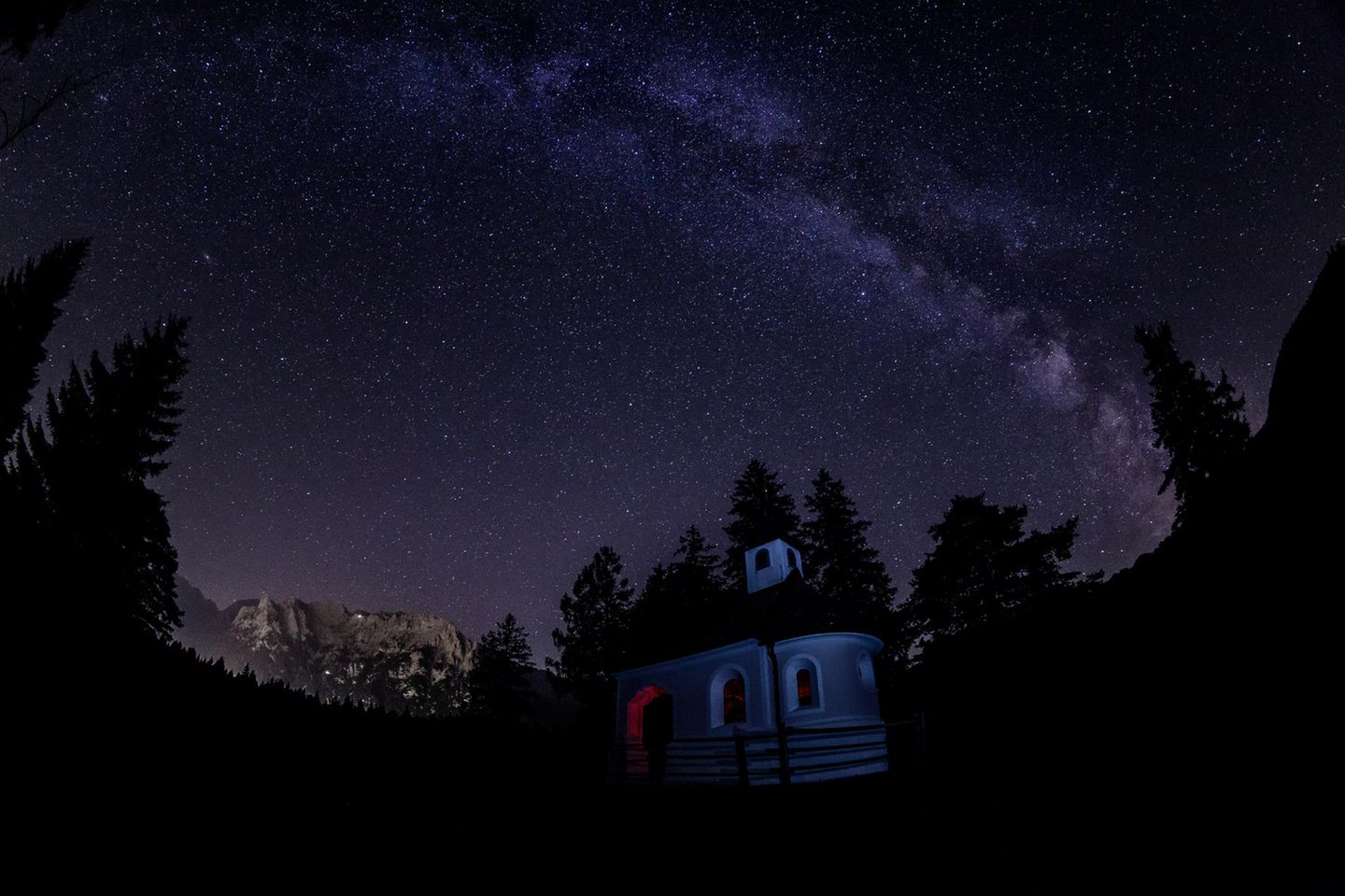 By-line Title=Contributor's Country/Primary Location Code=DEU By-line=Cyril Gosselin Caption/Summary=A small chapel near Mittenwald, Bavaria, Germany. City=Mittenwald Object Name=1040057658 Source=Moment RF Credit=Getty Images Copyright Notice=Cyril Gosselin Country/Primary Location Name=Germany Headline=Chapel Maria Königin under the Milky Way Special Instructions=Not Released (NR) Province/State=Bayern Urgency =51 Date Created= 2018:09:09