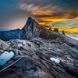 Auf dem Gipfel des Kinabalu in der malaysischen Region Sabah auf Borneo