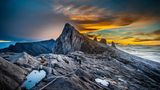 Auf dem Gipfel des Kinabalu in der malaysischen Region Sabah auf Borneo