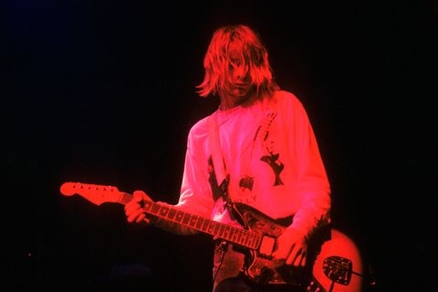 Kurt Cobain von Nirvana live im Astoria Theatre. London, 05.11.1991